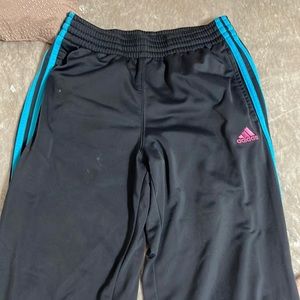 adidas, blue and pink track pants. size small